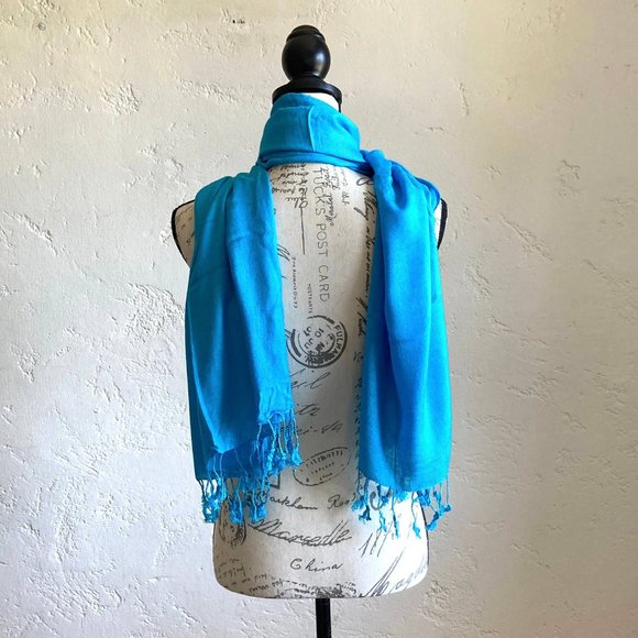 PASHMINA SCARVES Choose Blue, Black,, Fuchsia Fringe NEW - Picture 9 of 13